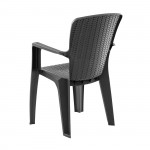 Lato Πολυθρόνα Κήπου Βεράντας Στοιβαζόμενη Rattan Look PP-UV Απόχρωση Ανθρακί c539692