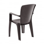 Lato Πολυθρόνα Κήπου Βεράντας Στοιβαζόμενη Rattan Look PP UV Απόχρωση Καφέ c539693