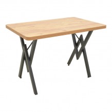 Τραπέζι Vertex pakoworld oak με μαύρα μεταλλικά πόδια 110x70x72εκ c539711