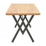 Τραπέζι Vertex pakoworld oak με μαύρα μεταλλικά πόδια 110x70x72εκ c539711