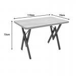 Τραπέζι Vertex pakoworld oak με μαύρα μεταλλικά πόδια 110x70x72εκ c539711