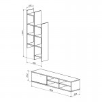Σύνθετο σαλονιού Sarona pakoworld oak 150x35x160εκ c539721
