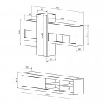 Σύνθετο σαλονιού Torania pakoworld sonoma-λευκό 185x37x145εκ c539722