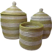 MAHI ΚΑΛΑΘΙ ΜΕ ΚΑΠΑΚΙ SET 3ΤΜΧ 45x45x60cm KANSGRASS ΑΣΠΡΟ ΠΡΑΣΙΝΟ ΑΝΟΙΧΤΟ ΠΛΑΣΤΙΚΟ ΦΥΣΙΚΟ c539762