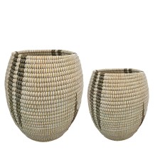 AKI ΚΑΛΑΘΙ SET 2ΤΜΧ 36x36x54cm KANSGRASS ΑΣΠΡΟ ΜΑΥΡΟ ΠΛΑΣΤΙΚΟ ΦΥΣΙΚΟ c539771