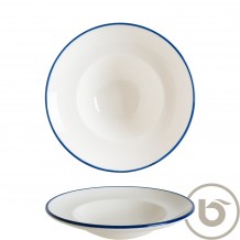 Πιάτο Βαθύ πορσελάνης 27cm με μπλε ρίγα Linea Blue BONNA Σετ 6 c539821