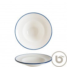 Πιάτο Βαθύ πορσελάνης 24cm 400cc με μπλε ρίγα Linea Blue BONNA Σετ 6 c539838