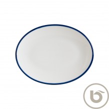 Πιατέλα Οβάλ πορσελάνης 31x24cm με μπλε ρίγα Linea Blue BONNA Σετ 6 c539842