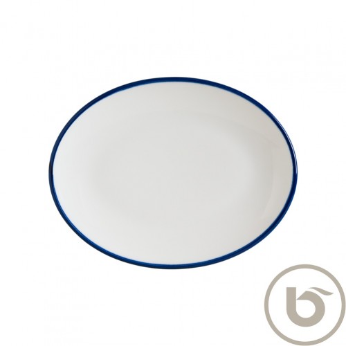 Πιατέλα Οβάλ πορσελάνης 31x24cm με μπλε ρίγα Linea Blue BONNA Σετ 6 c539842