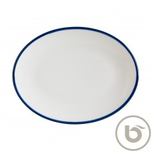 Πιατέλα Οβάλ πορσελάνης 36x28cm με μπλε ρίγα Linea Blue BONNA Σετ 6 c539843