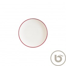 Πιάτο Ρηχό πορσελάνης coupe 19cm με κόκκινη ρίγα Linea Burgundy BONNA Σετ 12 c539844