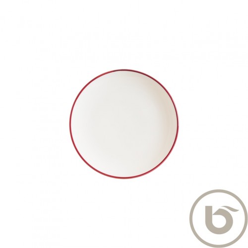 Πιάτο Ρηχό πορσελάνης coupe 19cm με κόκκινη ρίγα Linea Burgundy BONNA Σετ 12 c539844