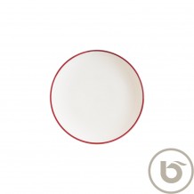 Πιάτο Ρηχό πορσελάνης coupe 21cm με κόκκινη ρίγα Linea Burgundy BONNA Σετ 12 c539845