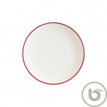 Πιάτο Ρηχό πορσελάνης coupe 25cm με κόκκινη ρίγα Linea Burgundy BONNA Σετ 12 c539846