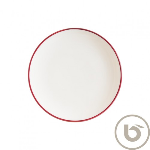 Πιάτο Ρηχό πορσελάνης coupe 27cm με κόκκινη ρίγα Linea Burgundy BONNA Σετ 12 c539847