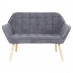 Alio Καναπές 2θ Σαλονιού Καθιστικού Φυσικό Ύφασμα Velure Γκρι K D c539860