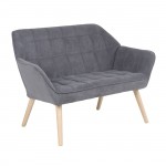 Alio Καναπές 2θ Σαλονιού Καθιστικού Φυσικό Ύφασμα Velure Γκρι K D c539860
