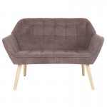 Alio Καναπές 2θ Σαλονιού Καθιστικού Φυσικό Ύφασμα Velure Καφέ K D c539861