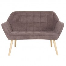 Alio Καναπές 2θ Σαλονιού Καθιστικού Φυσικό Ύφασμα Velure Καφέ K D c539861