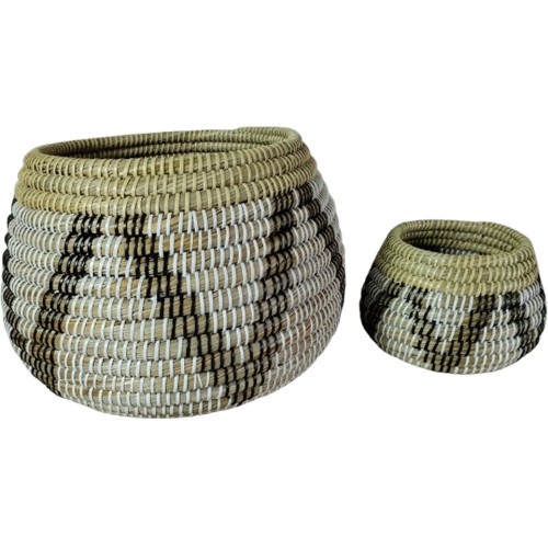 LAI ΚΑΛΑΘΙ SET 2ΤΜΧ 28x28x28cm KANSGRASS ΑΣΠΡΟ ΜΑΥΡΟ ΠΛΑΣΤΙΚΟ ΦΥΣΙΚΟ c539865