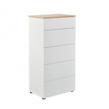 LUCIDO ΣΥΡΤΑΡΙΕΡΑ 5ΣΥΡΤΑΡΙΑ ΛΕΥΚΟ OAK ΦΥΣΙΚΟ 58x39x116 5cm c540037