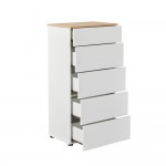 LUCIDO ΣΥΡΤΑΡΙΕΡΑ 5ΣΥΡΤΑΡΙΑ ΛΕΥΚΟ OAK ΦΥΣΙΚΟ 58x39x116 5cm c540037