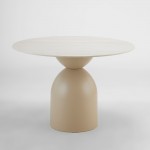 EARTH ΤΡΑΠΕΖΙ BEIGE ΜΕ ΟΨΗ ΜΑΡΜΑΡΟΥ 110x110x75cm c540038