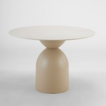 EARTH ΤΡΑΠΕΖΙ BEIGE ΜΕ ΟΨΗ ΜΑΡΜΑΡΟΥ 110x110x75cm c540038
