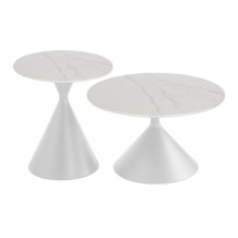 ICE COFFEE TABLE SET 2ΤΕΜ ΑΣΠΡΟ ΑΣΠΡΟ 70x70x40cm c540040