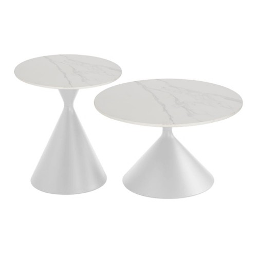 ICE COFFEE TABLE SET 2ΤΕΜ ΑΣΠΡΟ ΑΣΠΡΟ 70x70x40cm c540040