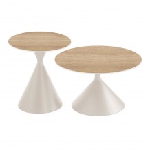 KNOT COFFEE TABLE SET 2ΤΕΜ CREAM CREAM 70x70x40cm c540042