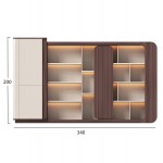 ΒΙΒΛΙΟΘΗΚΗ ΣΕΙΡΑ PRESIDENT HM2149 ΜΕΛΑΜΙΝΗ ΜΠΕΖ ΚΑΡΥΔΙ--LED ΦΩΤΙΣΜΟΣ 340x40x200Υεκ c540082