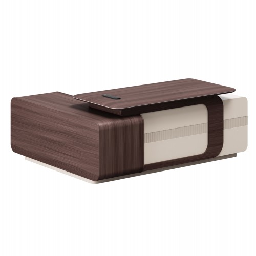 ΓΡΑΦΕΙΟ ΔΕΞΙΑ ΓΩΝΙΑ ΣΕΙΡΑ PRESIDENT HM2147R ΜΕΛΑΜΙΝΗ ΣΕ ΚΑΡΥΔΙ-ΜΠΕΖ 200x160x76Υεκ c540083