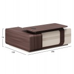 ΓΡΑΦΕΙΟ ΔΕΞΙΑ ΓΩΝΙΑ ΣΕΙΡΑ PRESIDENT HM2147R ΜΕΛΑΜΙΝΗ ΣΕ ΚΑΡΥΔΙ-ΜΠΕΖ 200x160x76Υεκ c540083