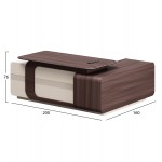 ΓΡΑΦΕΙΟ ΑΡΙΣΤΕΡΗ ΓΩΝΙΑ ΣΕΙΡΑ PRESIDENT HM2147L ΜΕΛΑΜΙΝΗ ΣΕ ΚΑΡΥΔΙ-ΜΠΕΖ 200x160x76Υεκ c540084