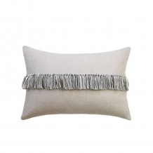 TASSEL ΔΙΑΚΟΣΜΗΤΙΚΟ ΜΑΞΙΛΑΡΙ 60x40cm ΥΦΑΣΜΑ ΛΕΥΚΟ ΓΚΡΙ c540122