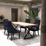 RETRO ΚΑΡΕΚΛΑ ΜΑΥΡΟ ΜΑΥΡΟ 56x63x93cm SET 2τμχ c540159