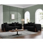 KANSAS Set Σαλόνι - Καθιστικό 2Θέσιος-3Θέσιος Teddy Ύφασμα Μαύρο c540180