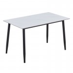 OSLO Τραπέζι Κουζίνας- Εστιατορίου Μέταλλο Βαφή Μαύρο -Sintered Stone White Marble c540181