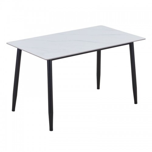 OSLO Τραπέζι Κουζίνας- Εστιατορίου Μέταλλο Βαφή Μαύρο -Sintered Stone White Marble c540181