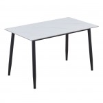 OSLO Τραπέζι Κουζίνας- Εστιατορίου Μέταλλο Βαφή Μαύρο -Sintered Stone White Marble c540181