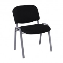 SIGMA Καρέκλα Στοιβαζόμενη Γραφείου Επισκέπτη Μέταλλο Βαφή Silver Ύφασμα Μαύρο c540186