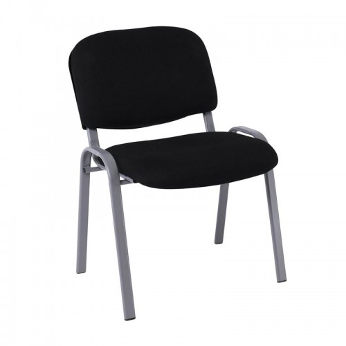 SIGMA Καρέκλα Στοιβαζόμενη Γραφείου Επισκέπτη Μέταλλο Βαφή Silver Ύφασμα Μαύρο c540186