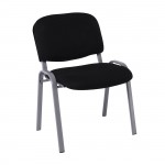 SIGMA Καρέκλα Στοιβαζόμενη Γραφείου Επισκέπτη Μέταλλο Βαφή Silver Ύφασμα Μαύρο c540186
