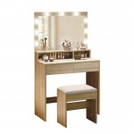 LUCY Set Τουαλέτα με Σκαμπό Απόχρωση Sonoma Καθρέπτης LED θύρα USB c540191