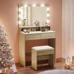 LUCY Set Τουαλέτα με Σκαμπό Απόχρωση Sonoma Καθρέπτης LED θύρα USB c540191