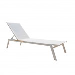 EMILY Ξαπλώστρα Στοιβαζόμενη Αλουμίνιο Βαφή Άσπρο Textilene Άσπρο c540193