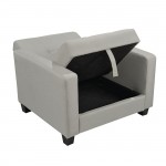 KELSO Πολυθρόνα - Κρεβάτι με Αποθηκευτικό Χώρο Ύφασμα Ανοιχτό Γκρι c540195