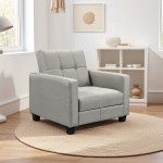 KELSO Πολυθρόνα - Κρεβάτι με Αποθηκευτικό Χώρο Ύφασμα Ανοιχτό Γκρι c540195