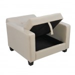 KELSO Πολυθρόνα - Κρεβάτι με Αποθηκευτικό Χώρο Ύφασμα Cappuccino c540196